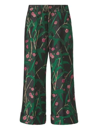 La DoubleJ Hendrix floral-jacquard trousers - Green