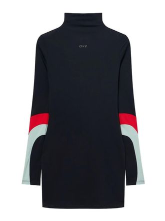 Off-white Short Dress In Black High Neck