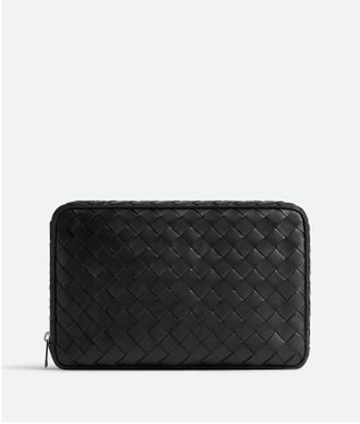 Bottega Veneta Intrecciato Large Organizer - Black - Man - 100% Calfskin