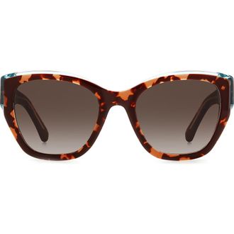 Kate Spade New York yolanda 51mm rectangular sunglasses in Dk Havana Green/Brwn Fuschia at Nordstrom Rack