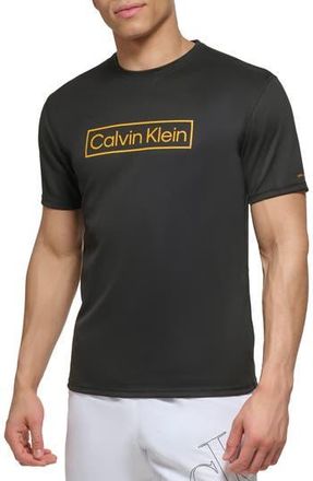 Calvin Klein Short Sleeve Moisture Wicking Top in Black at Nordstrom Rack, Size Xx-Large