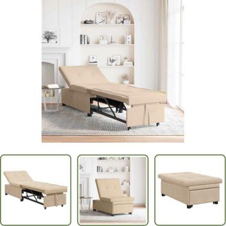 vidaXL Divano letto microfibra - Divano Letto Estraibile Crema 194 x 67 x 82 cm Microfibra