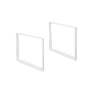Emuca Emuca Juego De Patas Rectangulares Square Para Mesa, Ancho 800mm, Acero, Pintado Blanco
