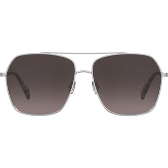 Kate Spade New York adley 59mm gradient square sunglasses in Palladium/Pink at Nordstrom