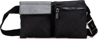 Gucci Marsupio Double Pocket in tela GG con tasche 2000-2015 - Nero