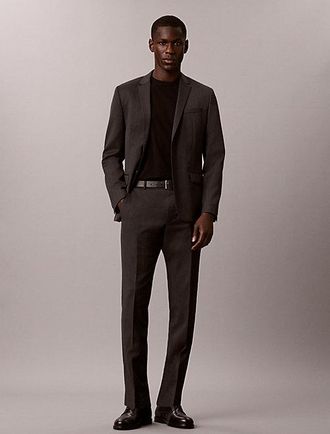 Calvin Klein Pantalones De Traje Slim De Lana Texturizada