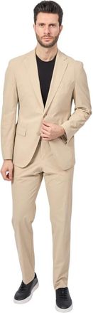 HUGO BOSS Beige Slim Fit Performance Suit - Heren - Business pakken - Beige - XL - Kostuums