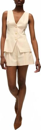 Veronica Beard Avalina Vest In Ecru