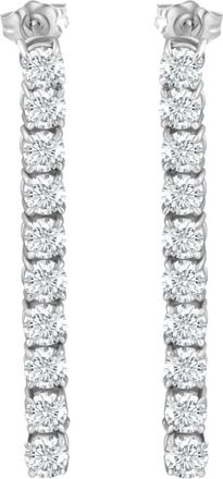 Pompeii3 3 1/2Ct TW Real Diamond Dangle Earrings Womens Studs 14K White Gold 1 1/2 Tall