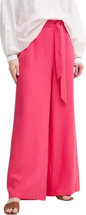 Gaud&igrave; Pantalones Anchos con Cintur&oacute;n de Lazo - Trousers - Mujer - Rosa - XS