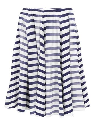 Prada 2010s striped midi skirt - women - Cotton - 36 - Blue