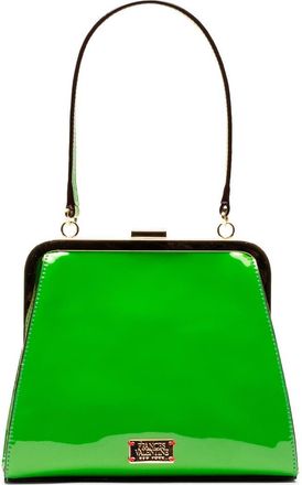 Frances Valentine Lulu Leather Frame Clutch in Green at Nordstrom