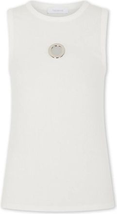 Paco Rabanne Witte Katoenen Tanktop met Oogdetail - Dames - Tops zonder mouwen - Wit - L - Katoen - Tops
