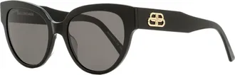 Balenciaga BB0050S Oval Acetate Sunglasses - Black