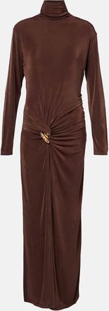 Xu Zhi Gathered turtleneck maxi dress