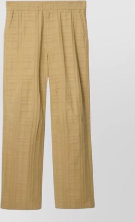 Burberry cotton textured checked straight-leg trousers