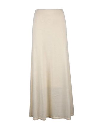 Suncoo Long Knit Skirt With Fluid Fit And Elastic Waistband