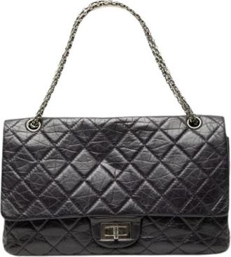 Chanel Pre-owned Vintage Double Flap Shoulder Bag - Dames - Vintage Schoudertas - Zwart - ONE Size - Leer - Vintage