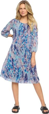 2-Biz Kleedjes, Dames, Veelkleurig, XL, Polyester, Veelkleurige jurk met 3/4 mouwen