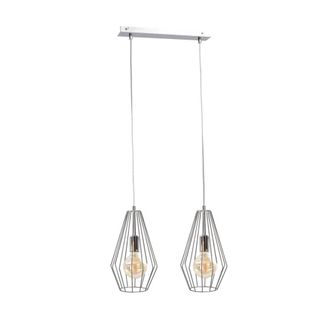 Netlighting Lex Bar Pendant Ceiling Light Silver 50cm 2x E27