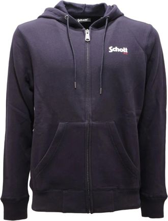 Schott NYC Cotton Sweatshirt with Lined Zip