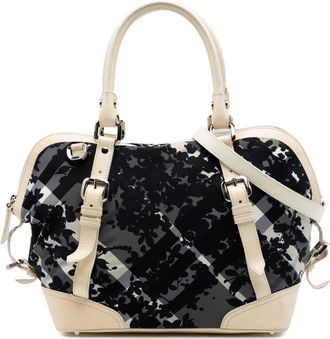 Burberry Pre-owned Burberry Floral Beat Check Nylon and Patent Foley Satchel Ladies ZL2ETCZE2QILP8AG