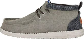 Hey Dude Mens Wally Mid Salt N Stone Casual Slip On Shoe In Grey/black