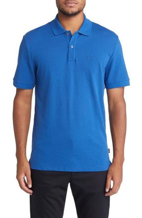 BOSS Pallas Cotton Polo in Medium Blue at Nordstrom, Size Xx-Large