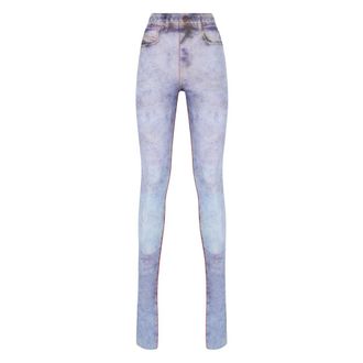 Diesel Skinny Jeans, female, Blue, Size: S Printed Leggings