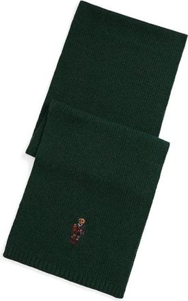 Polo Ralph Lauren Geborduurd Sjaal - Heren - Wintersjaals - Groen - ONE Size - Wol - Accessoires