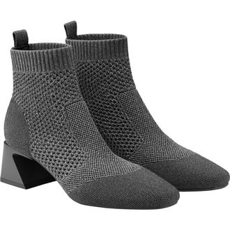 Vivaia Square-Toe Perforated Heeled Boots in Lava Grey at Nordstrom, Size 9