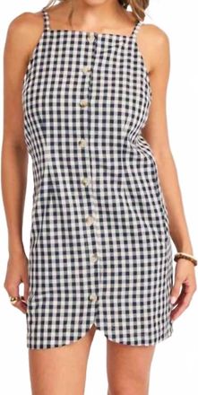 Sadie & Sage Womens Mustang Gingham Buttoned Mini Dress In Navy