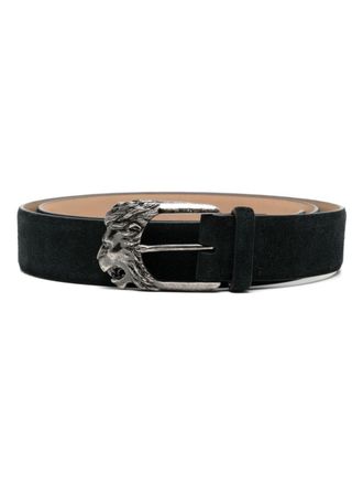 Tod's lion-buckle leather belt - men - Leather - 100 - Blue
