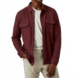 7 For All Mankind Generation Longsleeve Shirt In Burgundy