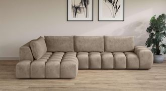 Inosign Ecksofa »AZITA klein, L-Form, elegant und bequem Designsofa in Bubble-Optik« lose Rückenkissen, traumhafte Steppung, Masse B/T/H: 296/176,5/89 cm