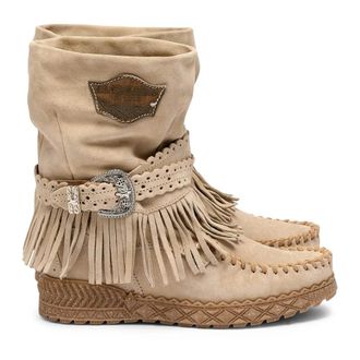 El Vaquero Winter Boots, female, Beige, Size: 10 US Lena Wedge Moccasin Boots