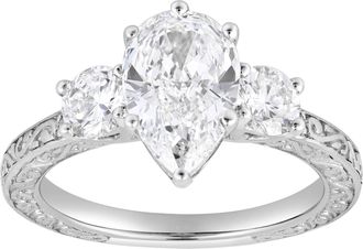 LuvMyJewelry Orlina 14K Gold 2.65 Ct Pear Lab Grown Diamond Engagement Ring