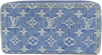 Louis Vuitton Blue Denim Canvas Long Wallet (Bi-Fold) (Pre-Owned)