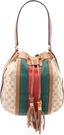 Gucci Pre-owned Gucci GG Canvas Web Rania Drawstring Hobo ZX1MJ1XG1339NQLO