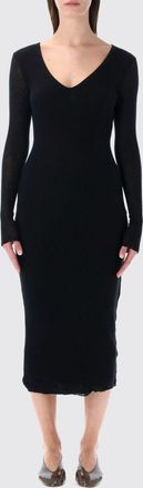 James Perse Abito midi a tubino in cotone e cashmere con scollo a V