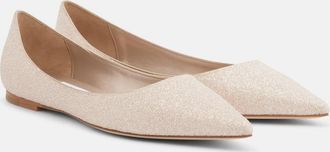 Jimmy Choo London Love glitter ballet flats