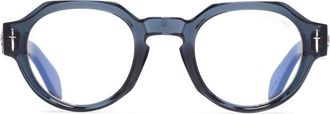 Cutler and Gross Deep Blue The Great Frog 006 Acetate Geometric Sunglasses