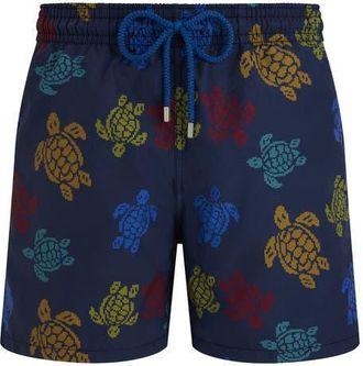 Vilebrequin Mens Ronde Des Tortues Tricot Swim Shorts in Bleu Marine at Nordstrom, Size Xx-Large
