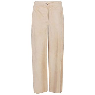 Via Masini 80 Dames, Broeken, Beige, Maat: S Suède