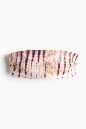 H&M Wattiertes Bandeau-Bikinitop - Hellrosa/Gemustert