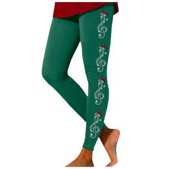 Generic Christmas Leggings for Women UK Xmas Reindeer Wine Glass Snowflake Printed Tights Fashion Workout Athletic 2025 Leggings Soft Lightweight Stretchable 
