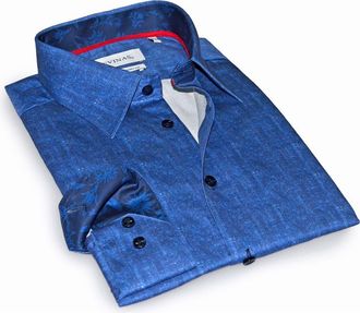 Levinas Contemporary Fit Modern Business Dress Shirt in Blue Mist Print at Nordstrom Rack, Size X-Large