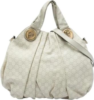 Gucci Pre-owned Hysteria Satchel - Dames - Vintage Schoudertas - Beige - ONE Size - Leer - Vintage