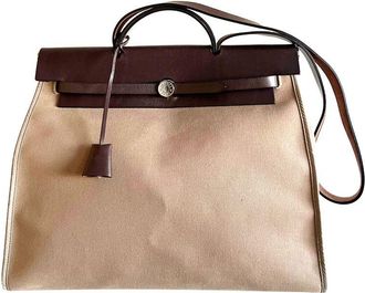 Herm&egrave;s Canvas & Leather Herbag Zip 35 PHW Size M