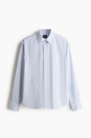 H&M Popelinehemd in Regular Fit - Blue